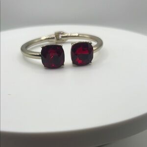 1352. Cara‎ New York Gold Bracelet with Red Gemstones Hinge Closure